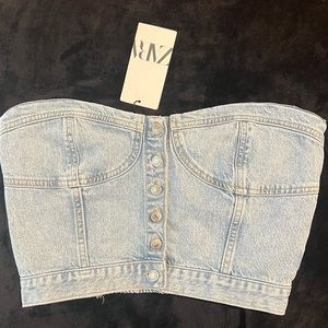 Zara corset denim top